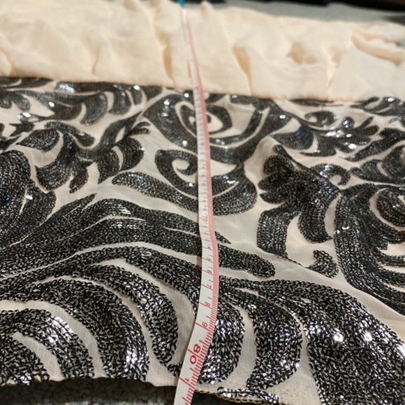 TFNC London 
Dress  Sarah Sequin & Chiffon Low Back peach Mini Dress prom dress - Picture 7 of 9